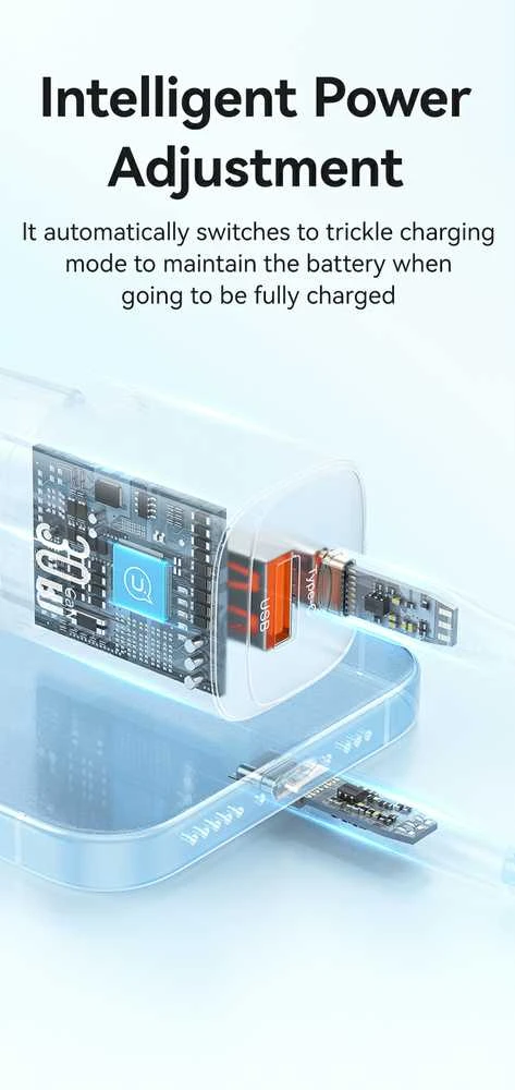USAMS Laidinis įkroviklis CC254 30W GaNUSB-C/USB-A Fast Charging HC Series juodos spalvos CC254TC01