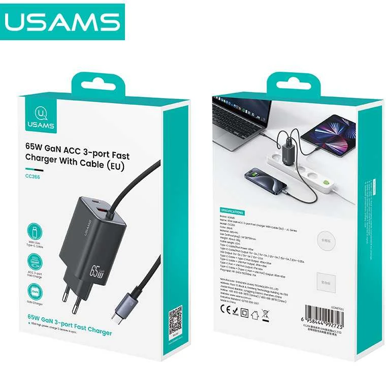 Usams CC266 PD65W ACC su krovimo laidu