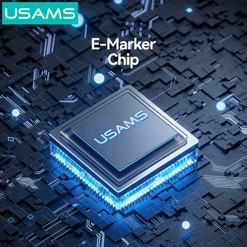 USAMS USB-C į USB-C Kabelis 100W 1.2m Digital Ekranas Zinc Alloy Fast Charging Data Kabelis HX Seri