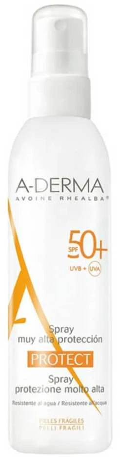A Derma "Aderma Protect Purškiklis" labai aukštos apsaugos nuo saulės purškalas SPF 50+ 200ml