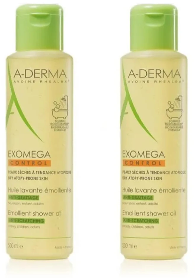 A-Derma Valomasis Aliejus Sausai Odai 2x500ml