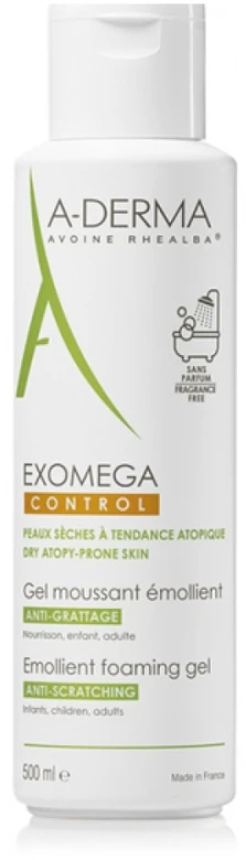 "A-Derma Exomega Control" minkštinamasis putojantis gelis nuo įbrėžimų 500ml