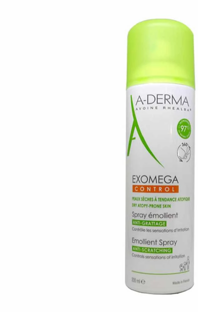 A-Derma Exomega Control Purškiklis purškiamas veido ir kūno emolientas sausai odai, 200 ml