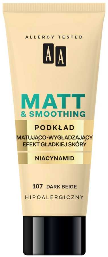 AA Make Up Matt Foundation 107 Dark rusvai gelsvas, 30 ml
