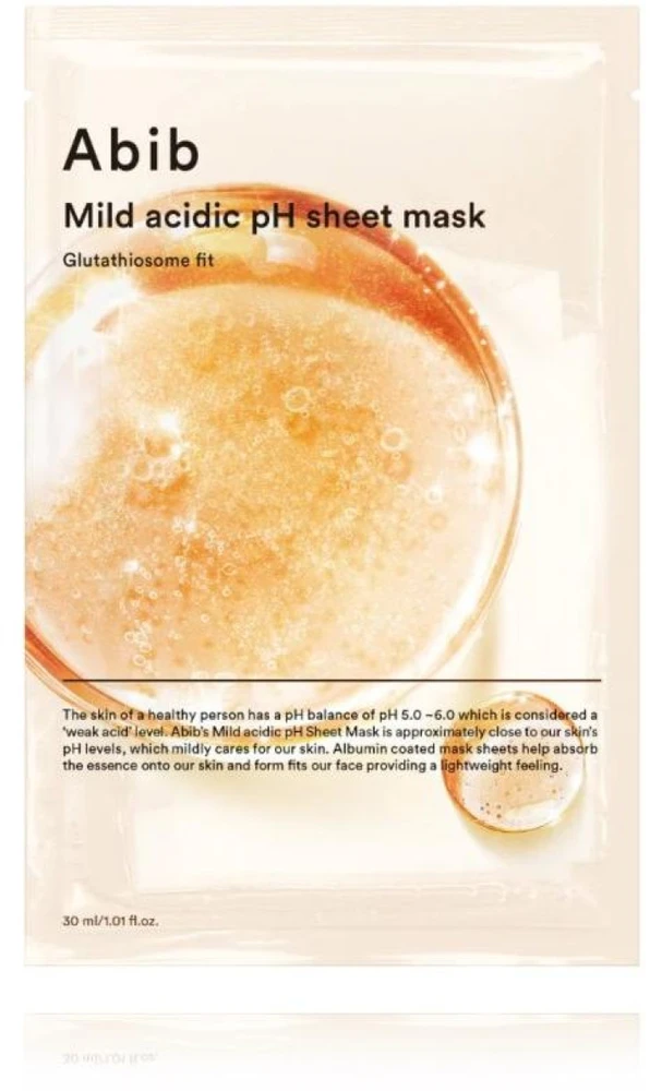 Abib Glutathiosome Mild Acidic pH Sheet Mask Glutathiosome Fit skaistinanti švelniai rūgštinė lakštinė veido kaukė, 30 ml