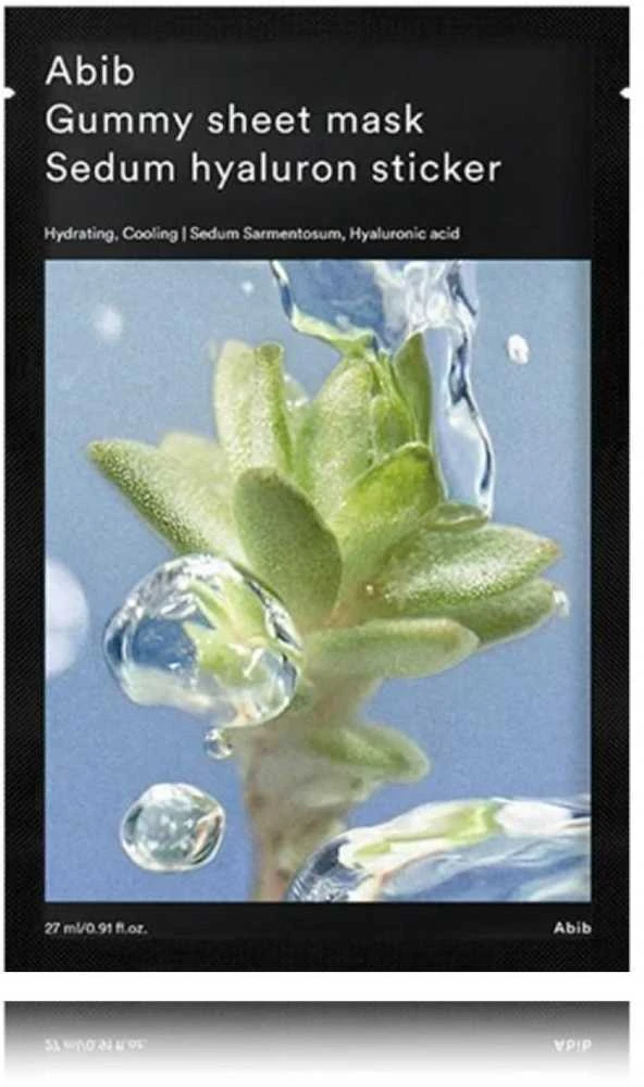 Abib Gummy Sheet Mask Sedum Hyaluron Sticker drėkinanti lakštinė veido kaukė, 27 ml