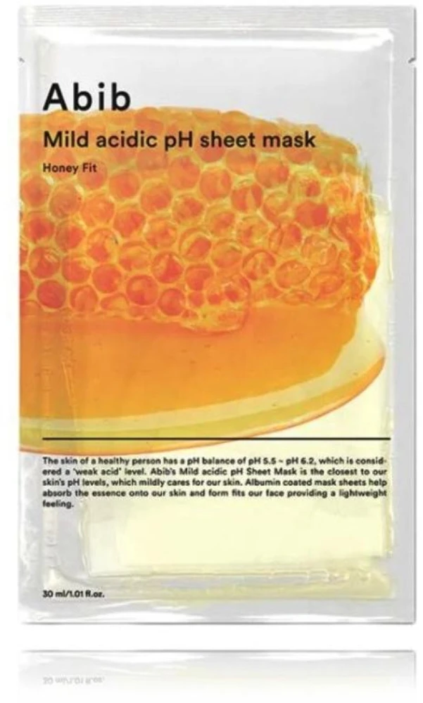 Abib Mild Acidic pH Sheet Kaukė Honey Fit maitinanti švelniai rūgštinė lakštinė veido kaukė, 30 ml