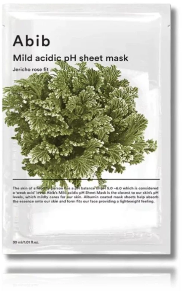 Abib Mild Acidic pH Sheet Mask Jericho Rose Fit Face Mask drėkinanti švelniai rūgštinė lakštinė veido kaukė, 30 ml