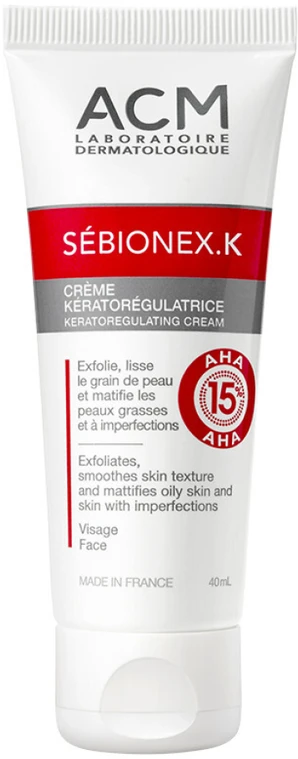 ACM Keratoreguliuojantis kremas problemiškai odai su AHA rūgštimis Sébionex K (keratoreguliuojantis kremas) 40 ml