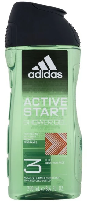 Adidas Active Start Dušo želė 3-In-1 Dušo želė vyrams, 250 ml