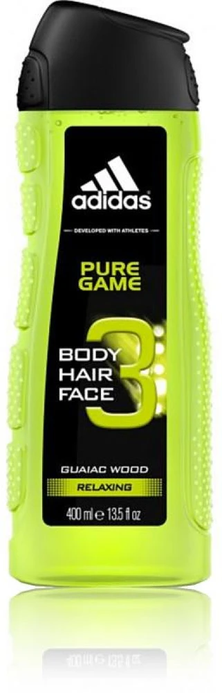 Adidas Pure Game Body Hair & Face Dušo želė dušo gelis vyrams, 400 ml