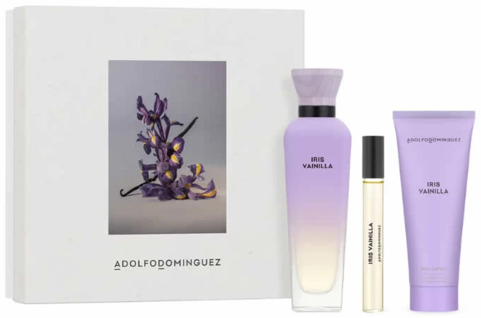Adolfo Dominguez Iris Vainilla Eau De Parfum Purškiklis, 120 ml Set 3 Pieces