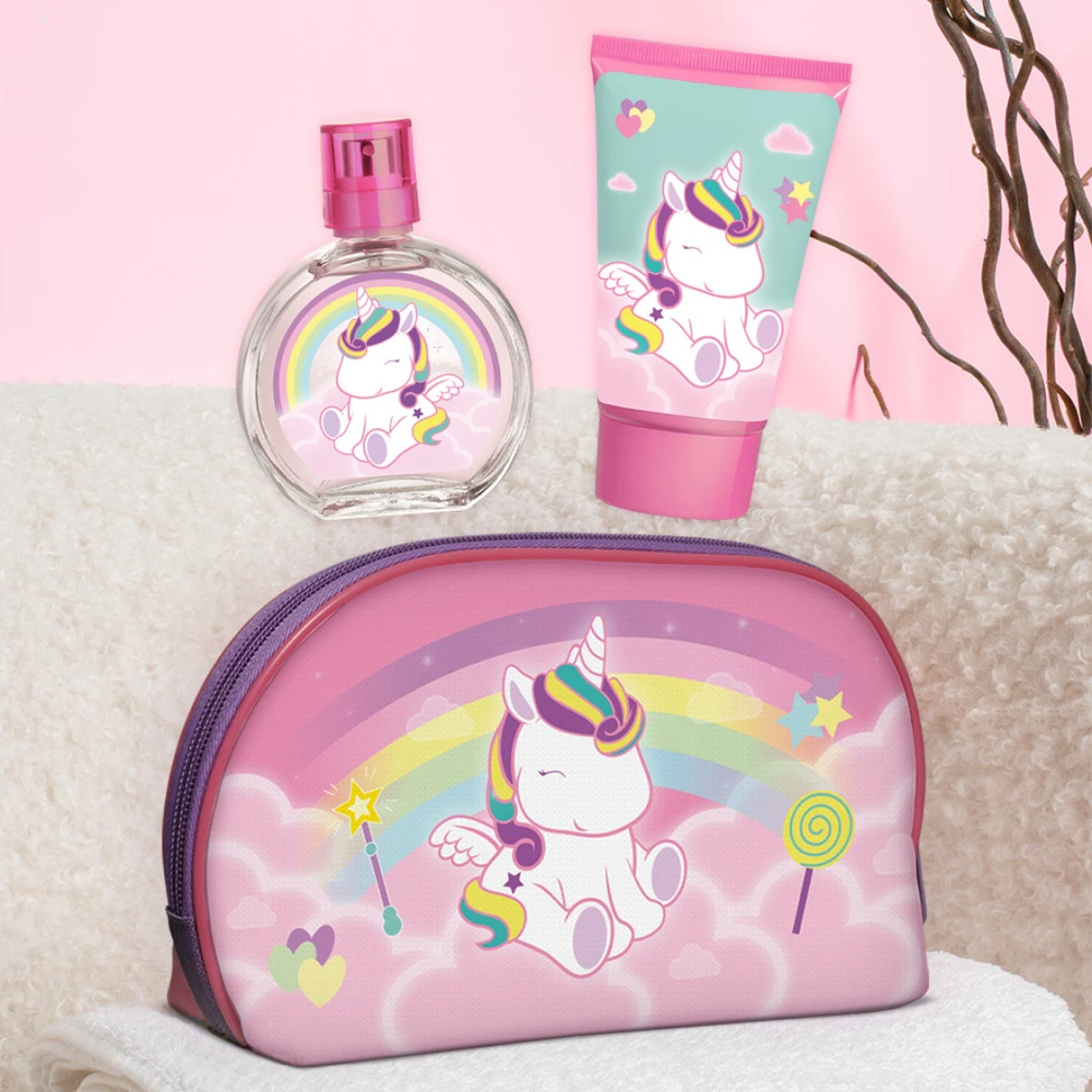 Cartoon Air-Val Eau My Unicorn rinkinys vaikams (EDC, 50 ml + dušo želė, 100ml + kosmetinė)