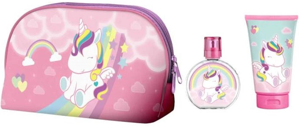 Cartoon Air-Val Eau My Unicorn rinkinys vaikams (EDC, 50 ml + dušo želė, 100ml + kosmetinė)