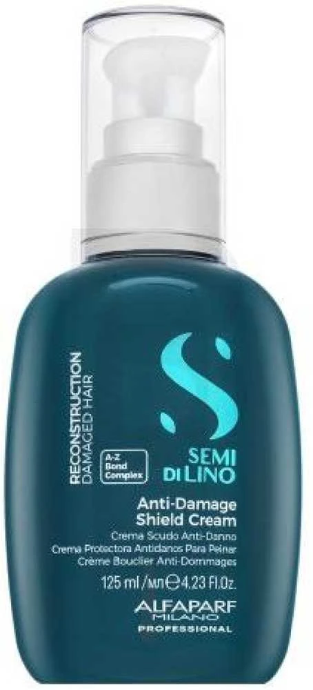 Alfaparf Milano Semi Di Lino Reconstruction Anti-Damage Shield Kreminis atkuriantis kremas pažeistiems plaukams su termine apsauga, 125 ml