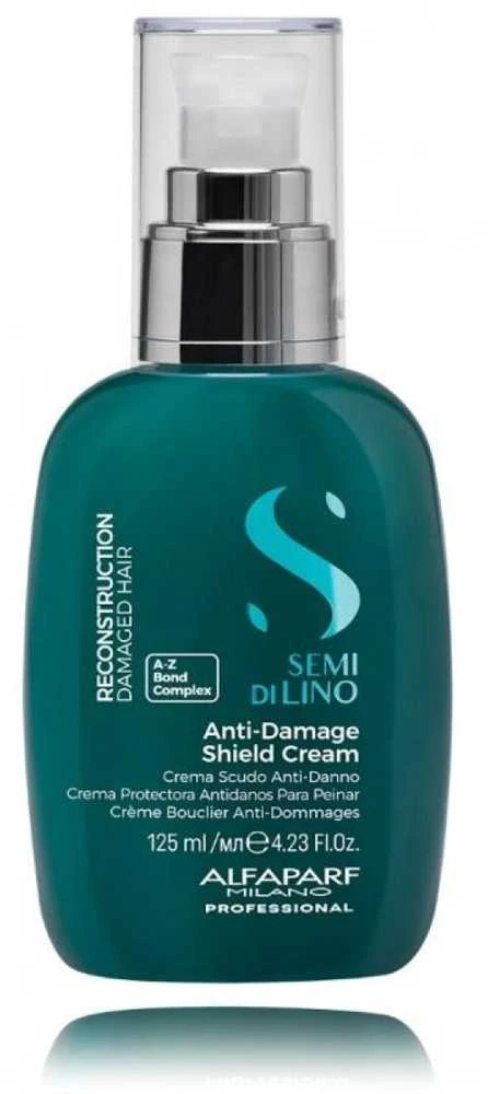 Alfaparf Milano Semi Di Lino Reconstruction Anti-Damage Shield Kreminis atkuriantis kremas pažeistiems plaukams su termine apsauga, 125 ml