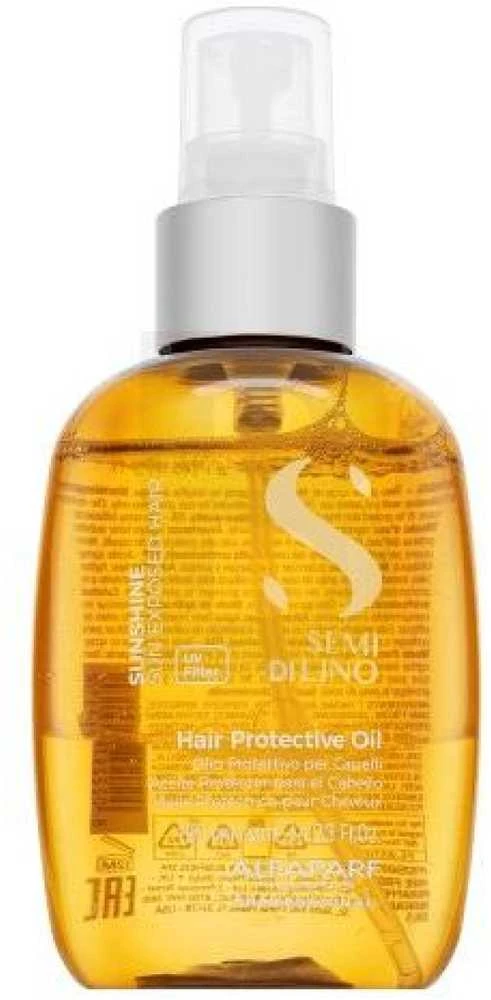 Alfaparf Milano Semi Di Lino Sunshine Hair Protective Oil nenuplaunamas apsauginis aliejus plaukams su UV filtru, 125 ml