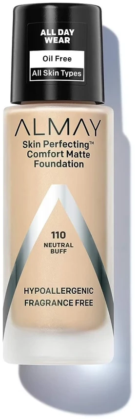 „Almay Skin Perfect Comfort Matte“ skystas makiažo pagrindas, 110 neutralus blizgus SPF 15, 30 ml