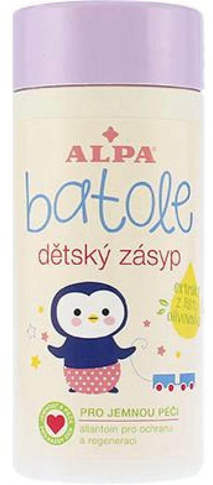 Alpa Batole kūdikių pudra su alyvmedžio lapų ekstraktu, 100 g