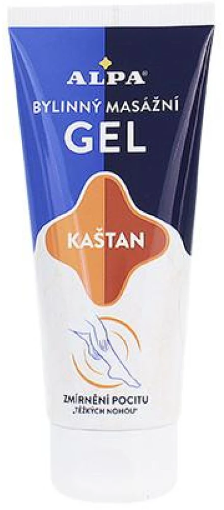 Alpa Kaštan Herbal Massage Gel gelis kojų masažui su kaštonų ir rozmarinų ekstraktais, 100 ml