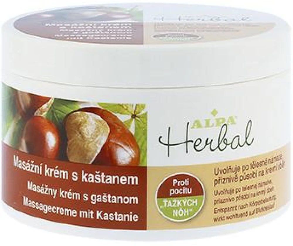 Alpa Herbal Massage Kreminis masažinis kremas su kaštonais, 250 ml