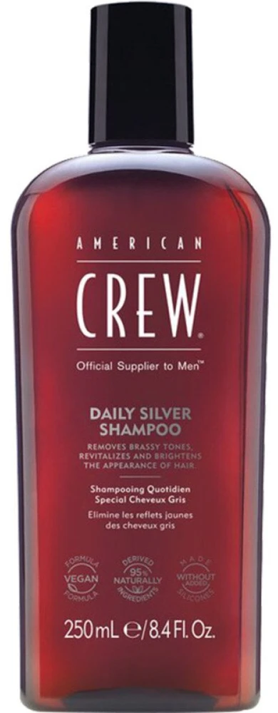 American Crew Daily Sidabrinis Paraben-Free Hair Šampūnas For Spalvą išsaugantis, 250 ml