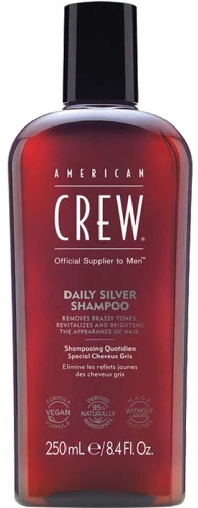 American Crew Daily Sidabrinis Paraben-Free Hair Šampūnas For Spalvą išsaugantis, 250 ml