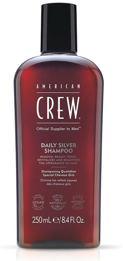 American Crew Hair y Amp; Body Daily Sidabrinis Šampūnas, 250 ml
