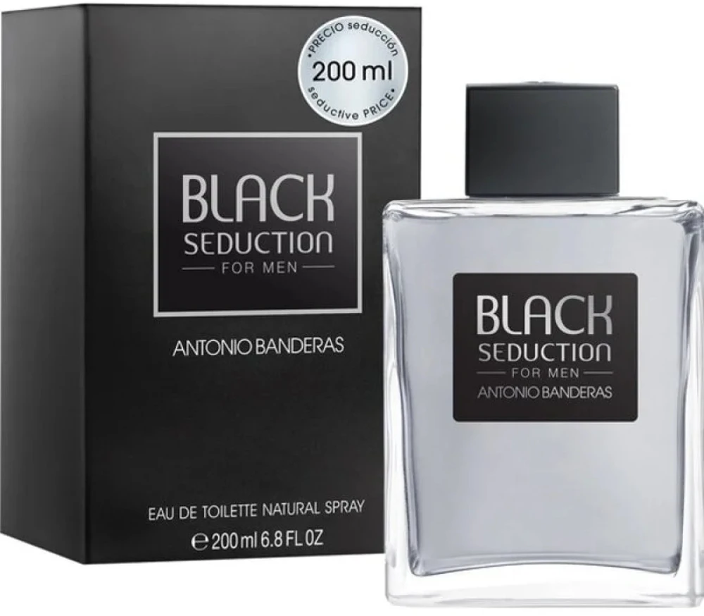 Antonio Banderas Juodas Seduction EDT tualetinis vanduo vyrams, 200 ml