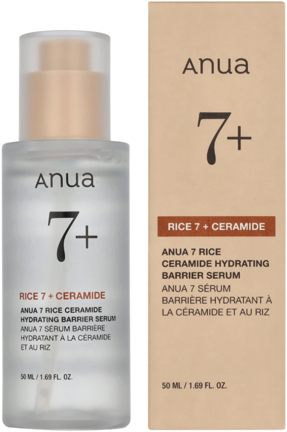 Anua 7 Rice Ceramide Hydrating Barrier Serum Veido serumas su ryžių ekstraktu, 50 ml