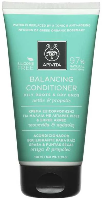 Apivita Balancing kondicionierius plaukams su riebiomis šaknimis ir sausiems galiukams 150 ml