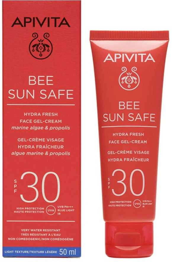 Apivita Bee Sun Safe Hydra Fresh veido gelinis kremas Spf30 50ml