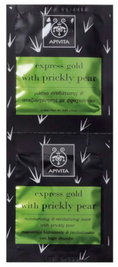 Drėkinamoji ir atgaivinanti kaukė Apivita su dygliuota kriauše 2x8ml