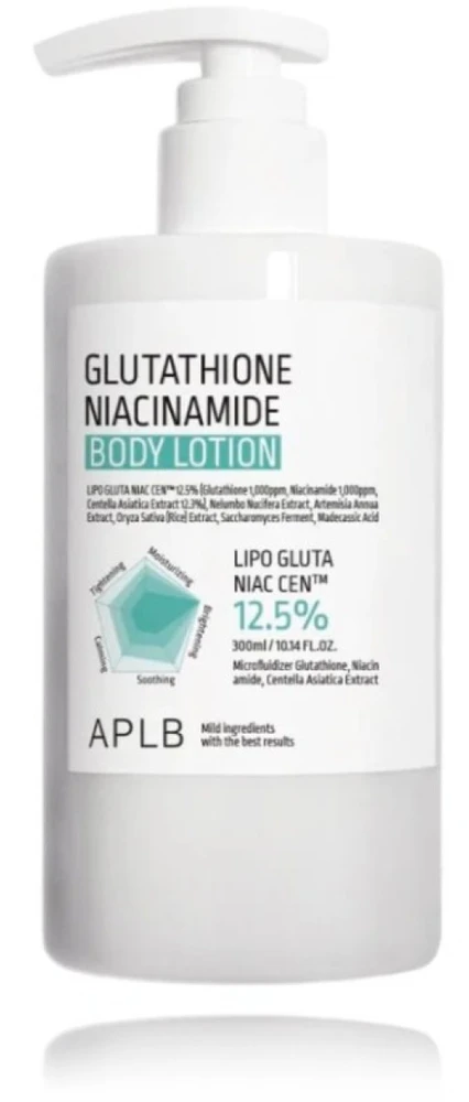 APLB Glutathione Niacinamide Losjonas kūnui kūno losjonas visiems odos tipams, 300 ml