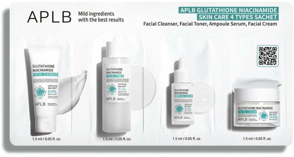 APLB Glutathione Niacinamide Skin Care 4 Types Sachet, 4x3 ml