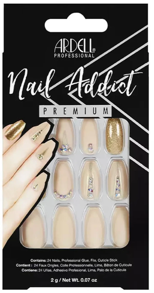 "Ardell Nail Addict Nude Jeweled False Nails" dirbtiniai nagai