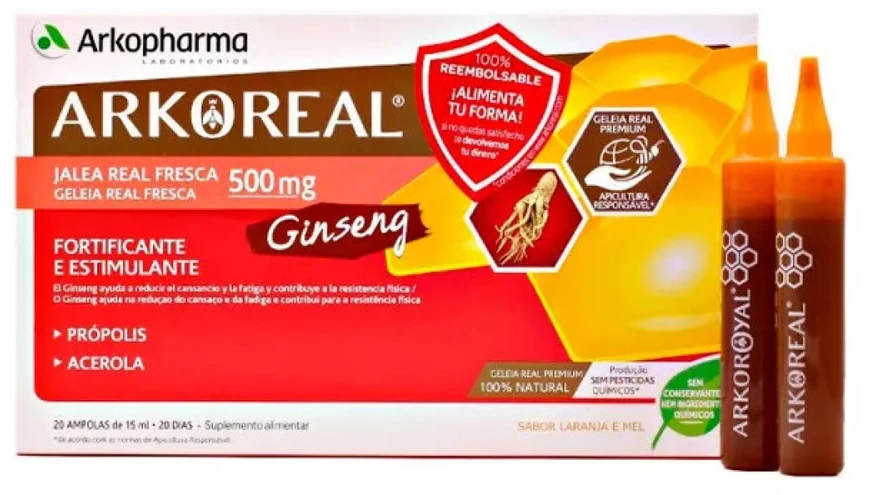 Arkopharma Arkoreal bičių pienelis + ženšenis 20V