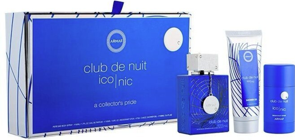 Armaf Club De Nuit Mėlyna Iconic - EDP 105 ml + purškiamas gelis 100 ml + tuhý dezodorantas 75 g