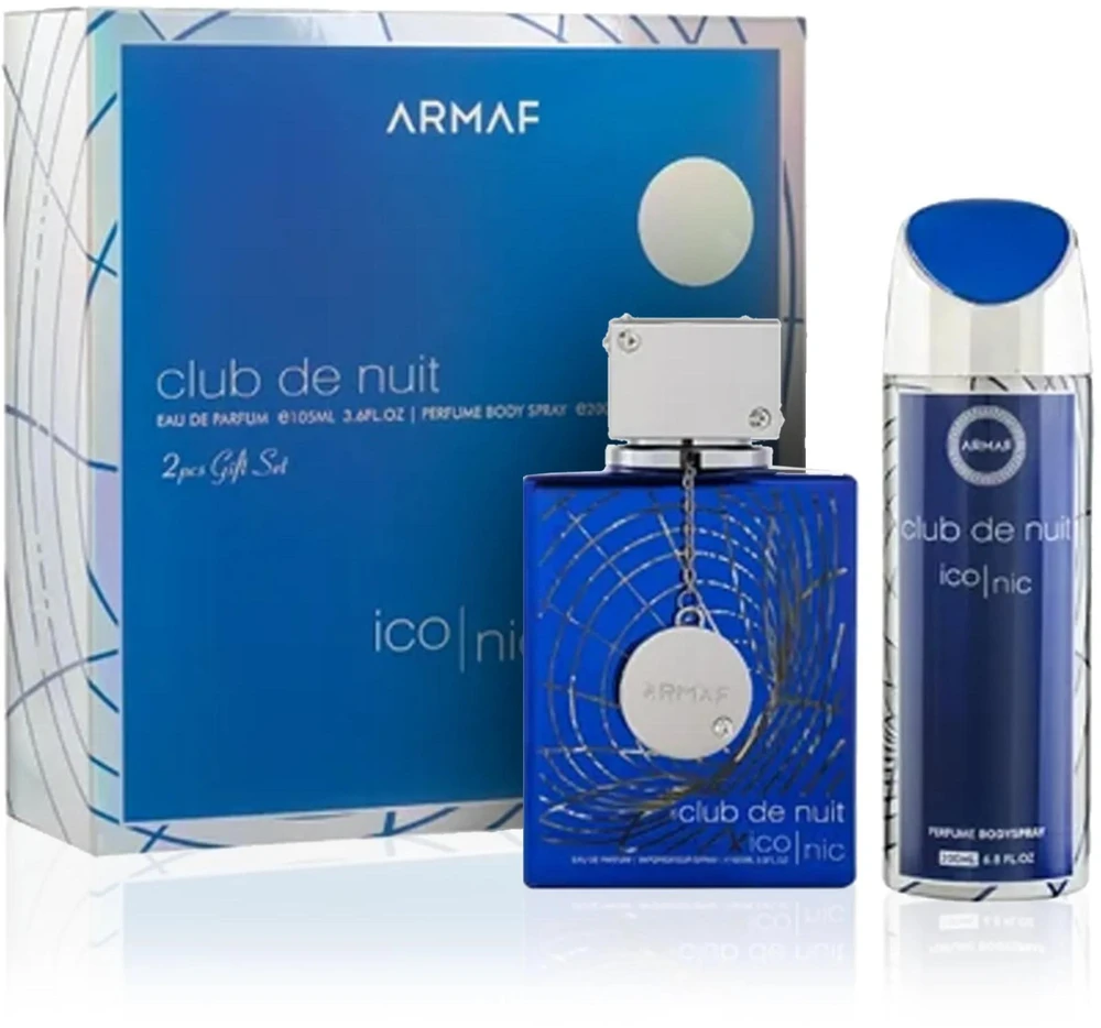 Rinkinys vyrams Armaf Club De Nuit Mėlyna Iconic SET M (EDP 105 ml, kūno dulksna 200 ml)