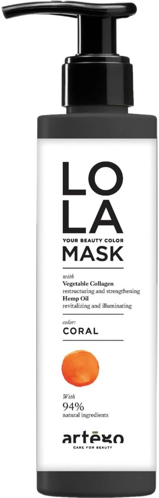 Artègo Lola Your Beauty Colour Mask Coral plaukų kaukė, 200 ml