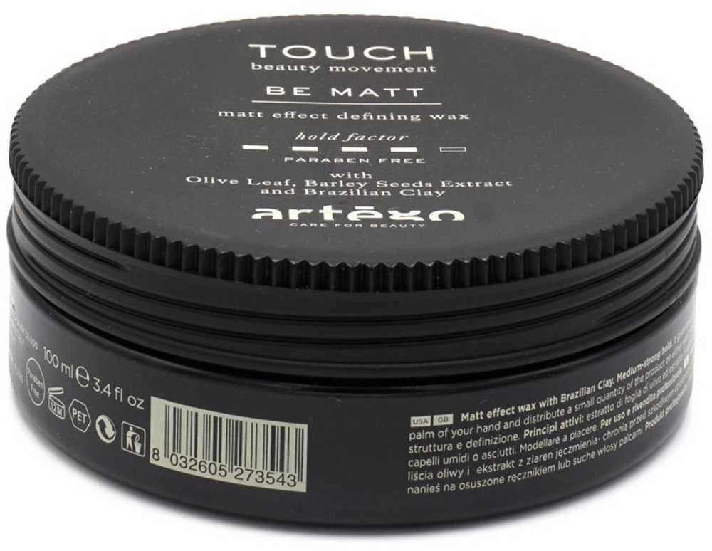 Artègo Touch Be Matt Matt Effect Defining Wax plaukų formavimo vaškas, 100 ml