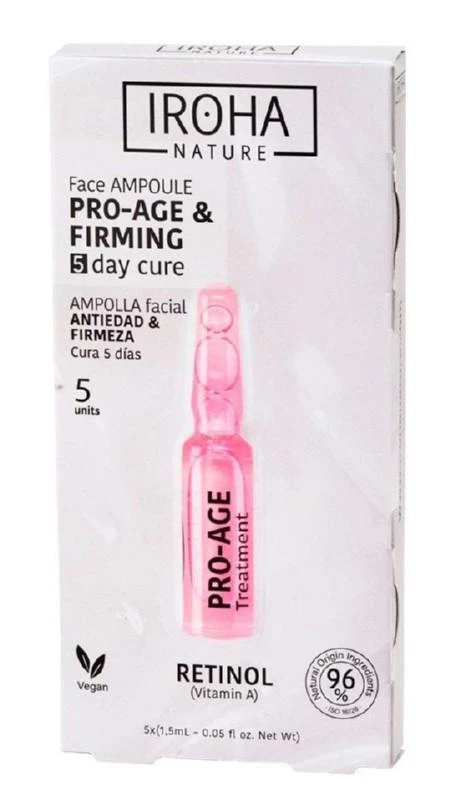 Atkuriančios veido odą ampulės Iroha Retinol Pro-Age Treatment Ampoule Shot, 5 x 1,5 ml