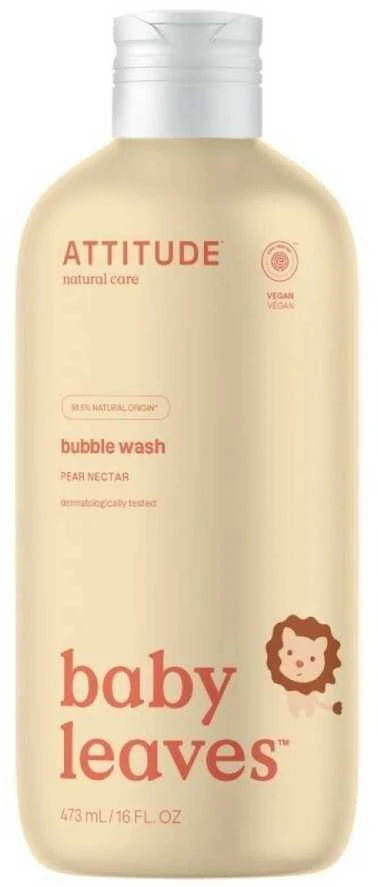 Attitude Vaikiškos vonios putos su kriaušių sulčių aromatu Baby Leaves (Bubble Wash) 473 ml