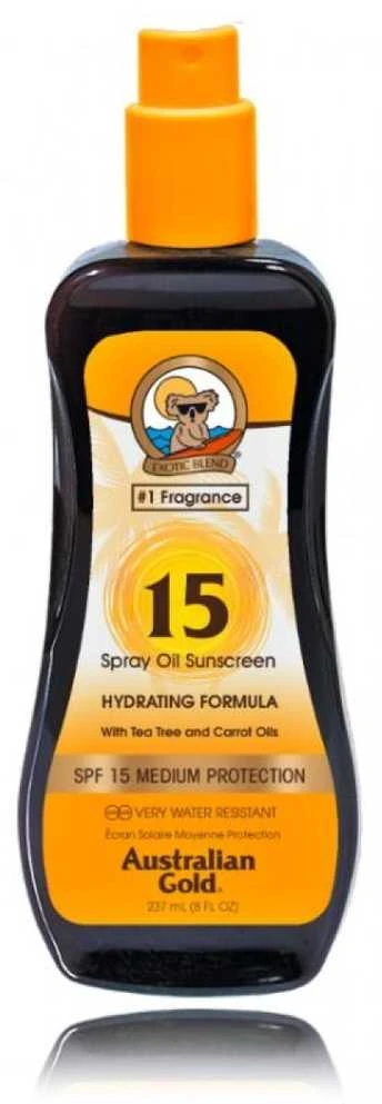 Australian Gold Suncreen SPF15 Spray Oil Hydrating Formula Drėkinantis apsauginis purškiamas aliejus nuo saulės, 237 ml