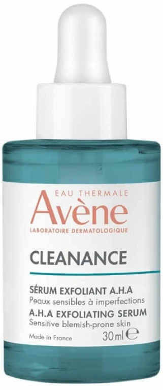 Avène Cleanance A.H.A. Anti-Perfection Exfoliating Serum šveičiantis serumas jautriai, spuoguotai veido odai, 30 ml