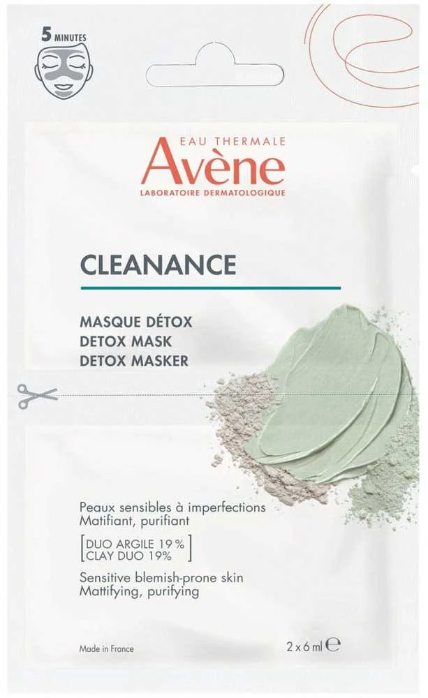 Avène Cleanance Detox Mask veido kaukė, 2 x 6 ml
