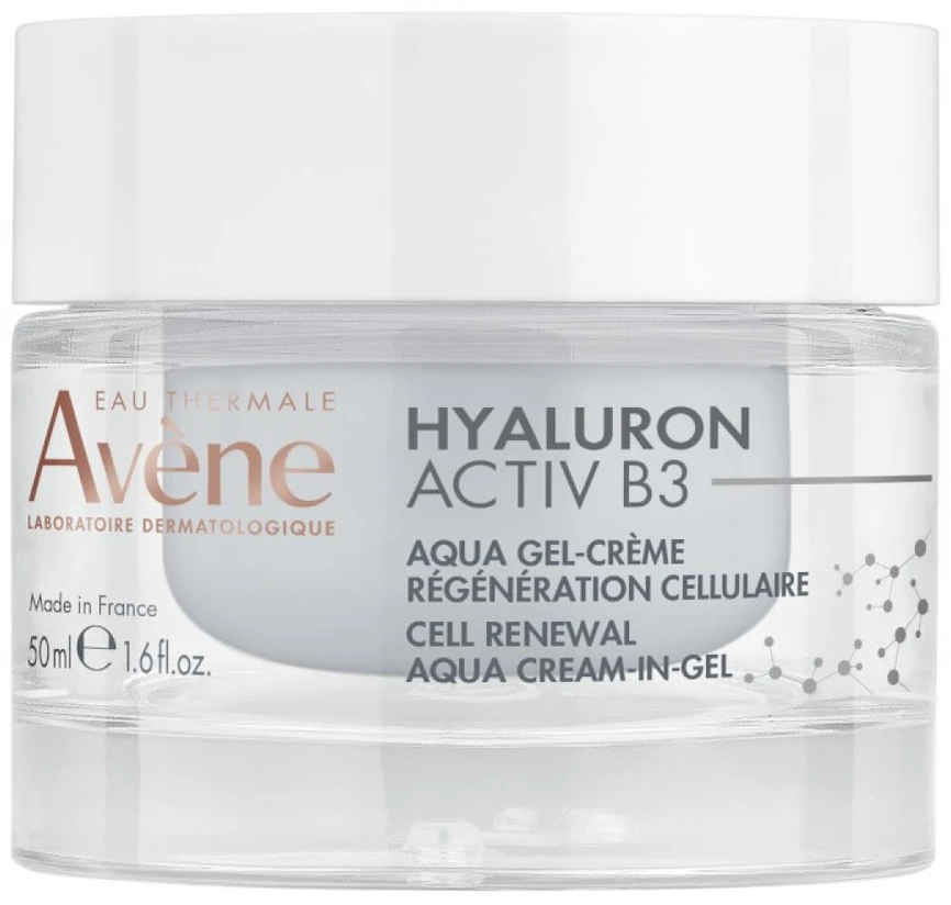 Avène Eau Thermale Hyaluron Activ B3 Cell Renewal Kreminis Aqua Kreminis-In-Gel atkuriantis gelinis kremas veidui, 50 ml