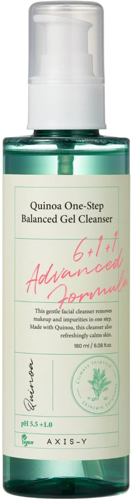 AXIS-Y Quinoa One-Step Balanced Gel Cleanser Gelinis veido prausiklis, 180 ml