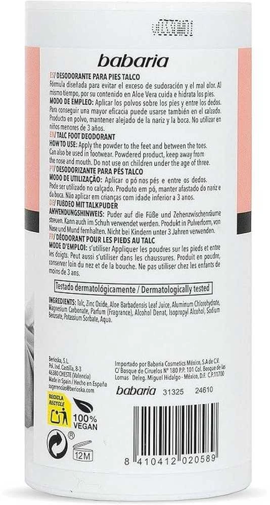 Babaria Deodorising Tal For Feet pėdų dezodorantas talko pavidalu, 100 g