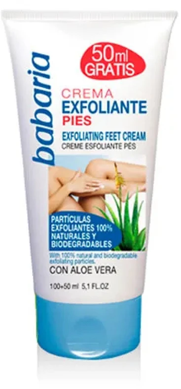 Babaria Exfoliating Feet Kreminis With Aloe Vera, 50 ml
